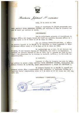 Resolución Jefatural N° 111-1982/AGN/J