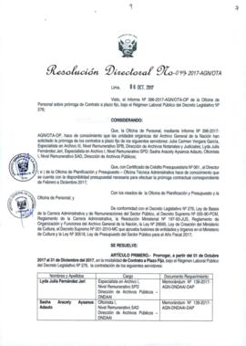 Resolución Directoral N° 049-2017-AGN/OTA
