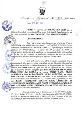 Resolución Jefatural N° 349-2002/AGN/J