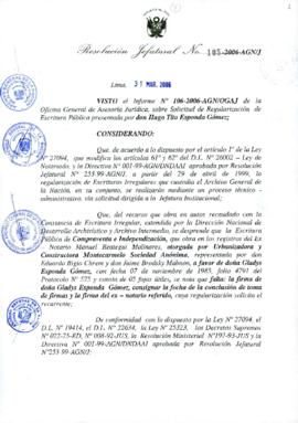Resolución Jefatural N° 105-2006-AGN/J