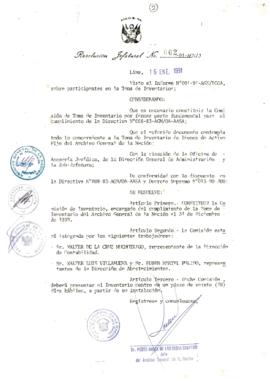 Resolución Jefatural N° 002-1991/AGN/J