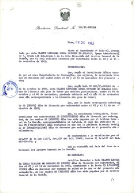 Resolución Directoral N° 104-83-AGN/OA