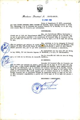 Resolución Directoral N° 030/83-AGN/OA