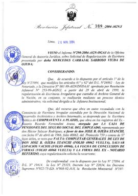 Resolución Jefatural N° 389-2004-AGN/J