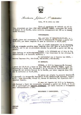 Resolución Jefatural N° 119-1982/AGN/J