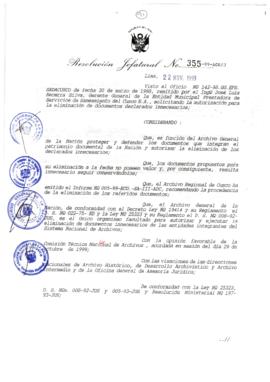 Resolución Jefatural N° 355-1999/AGN/J