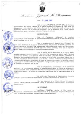 Resolución Jefatural N° 020-2005-AGN/J