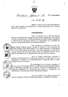 Resolución Jefatural N° 521-2010-AGN/J