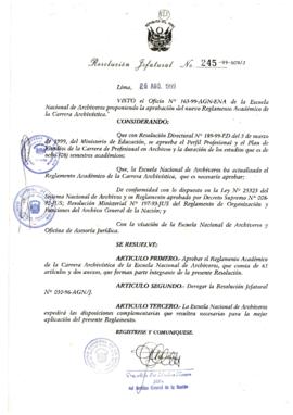 Resolución Jefatural N° 245-1999/AGN/J