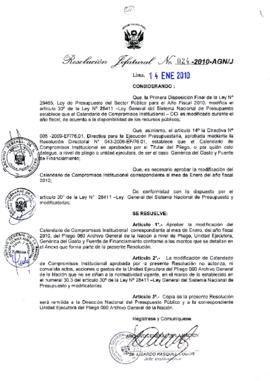 Resolución Jefatural N° 024-2010-AGN/J