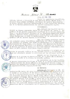 Resolución Jefatural N° 064-1992/AGN/J