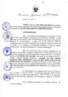Resolución Jefatural N° 057-2003-AGN/J