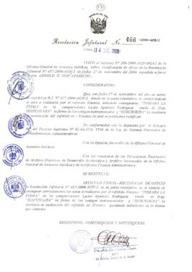 Resolución Jefatural N° 466-2000/AGN/J