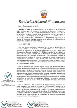 Resolución Jefatural N° 147-2020-AGN/J