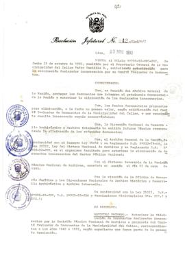 Resolución Jefatural N° 042-1993/AGN/J