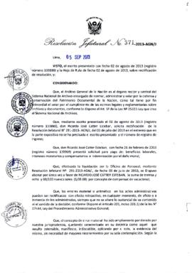 Resolución Jefatural N° 371-2013-AGN/J