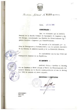 Resolución Jefatural N° 198-1984/AGN/J