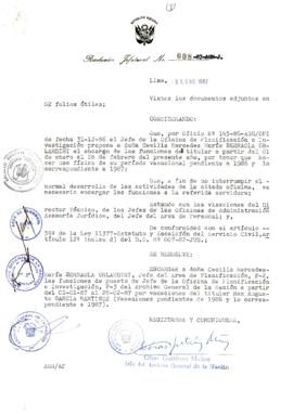 Resolución Jefatural N° 008-1987/AGN/J