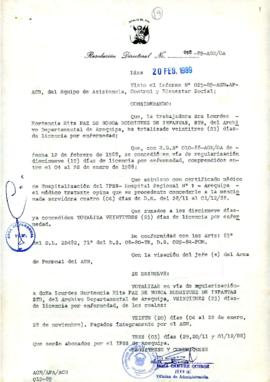 Resolución Directoral N° 018-89-AGN/OA