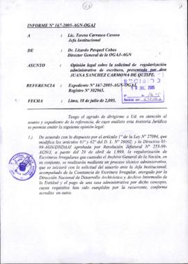 INFORME 167-2005-AGN-OGAJ
