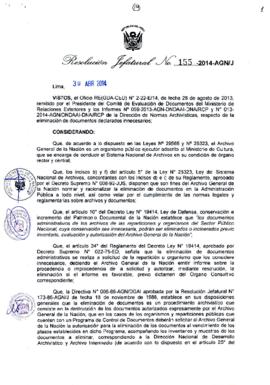 Resolución Jefatural N° 155-2014-AGN/J