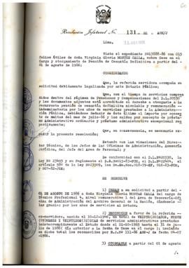 Resolución Jefatural N° 131-1986/AGN/J
