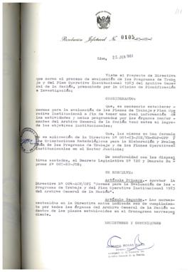 Resolución Jefatural N° 105-1983/AGN/J