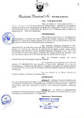 Resolución Directoral N° 015-2005-AGN/OTA