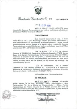Resolución Directoral N° 018-2011-AGN/OTA