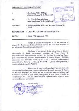 INFORME 262-2006-AGN/OGAJ