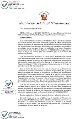 Resolución Jefatural N° 102-2020-AGN/J
