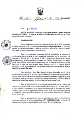 Resolución Jefatural N° 134-2013-AGN/J