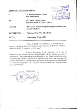 INFORME 177-2003-AGN-OGAJ