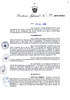 Resolución Jefatural N° 238-2016-AGN/J