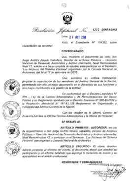 Resolución Jefatural N° 484-2010-AGN/J