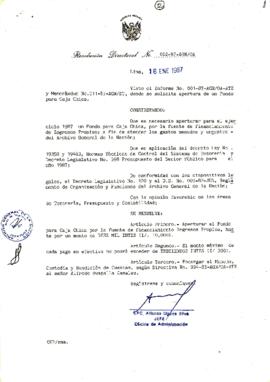 Resolución Directoral N° 02-87-AGN-OA