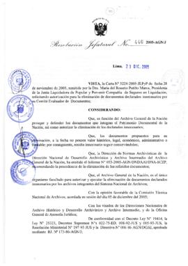 Resolución Jefatural N° 440-2005-AGN/J