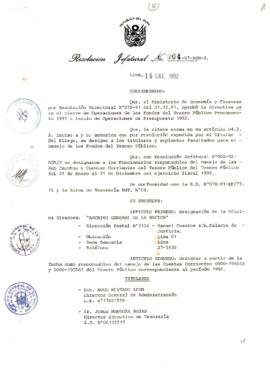 Resolución Jefatural N° 004-1992/AGN/J