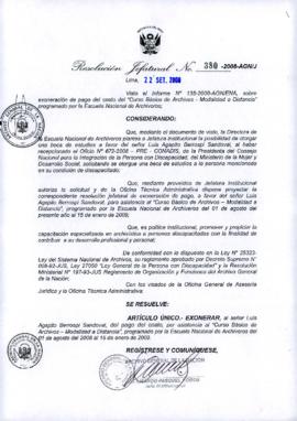 Resolución Jefatural N° 380-2008-AGN/J