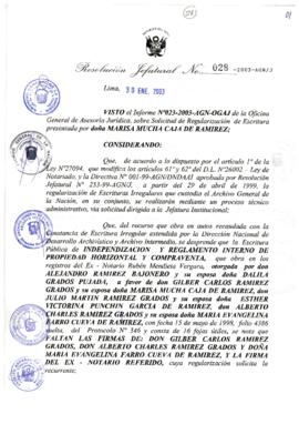 Resolución Jefatural N° 028-2003-AGN/J