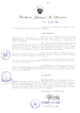 Resolución Jefatural N° 190-1994/AGN/J