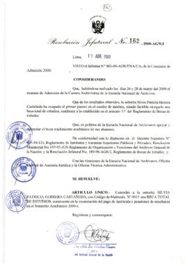 Resolución Jefatural N° 162-2000/AGN/J