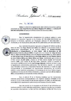 Resolución Jefatural N° 016-2013-AGN/J