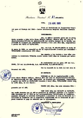 Resolución Directoral N° 027-88-AGN/OA