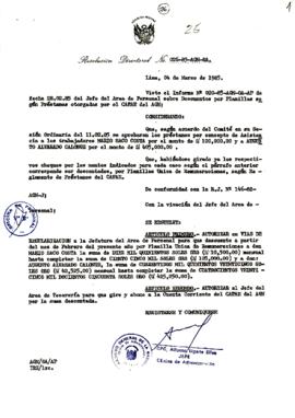 Resolución Directoral N° 26-85-AGN/OA