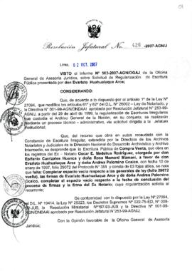 Resolución Jefatural N° 426-2007-AGN/J