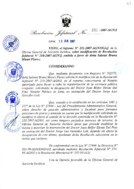 Resolución Jefatural N° 232-2007-AGN/J
