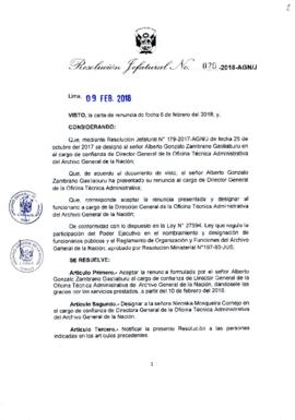 Resolución Jefatural N° 020-2018-AGN/J