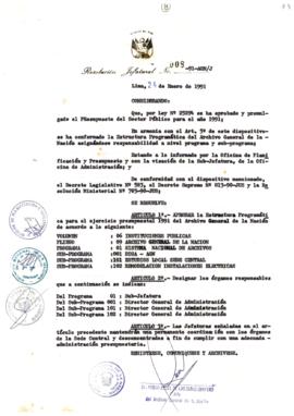 Resolución Jefatural N° 008-1991/AGN/J