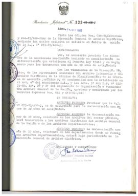 Resolución Jefatural N° 133-1985/AGN/J